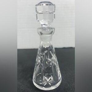 Vintage Pressed glass perfume bottle with glass frosted dabber